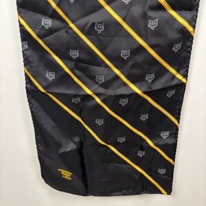Dalhousie University Tigers Pure Silk Scarf Black Gold Hand Sewn Rolled Edges